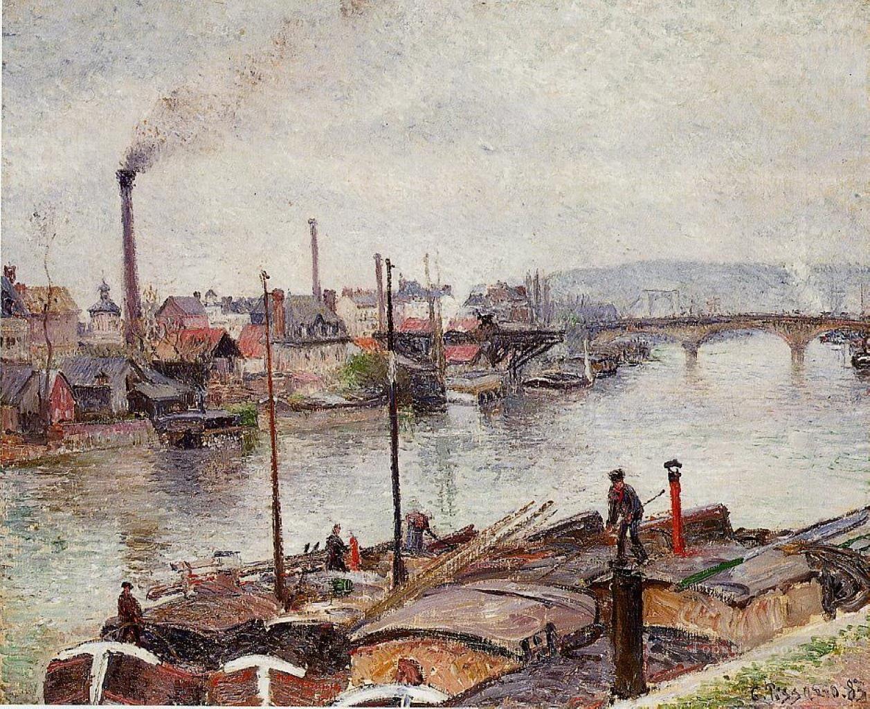 ルーアンの港 2 1883年 カミーユ・ピサロ油絵